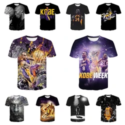 Children's T-shirt Kobe 3D Printed Casual men's T-shirt Short Sleeve Boys and Girls Top Street Shirt NBA Stars Fashion Clothing