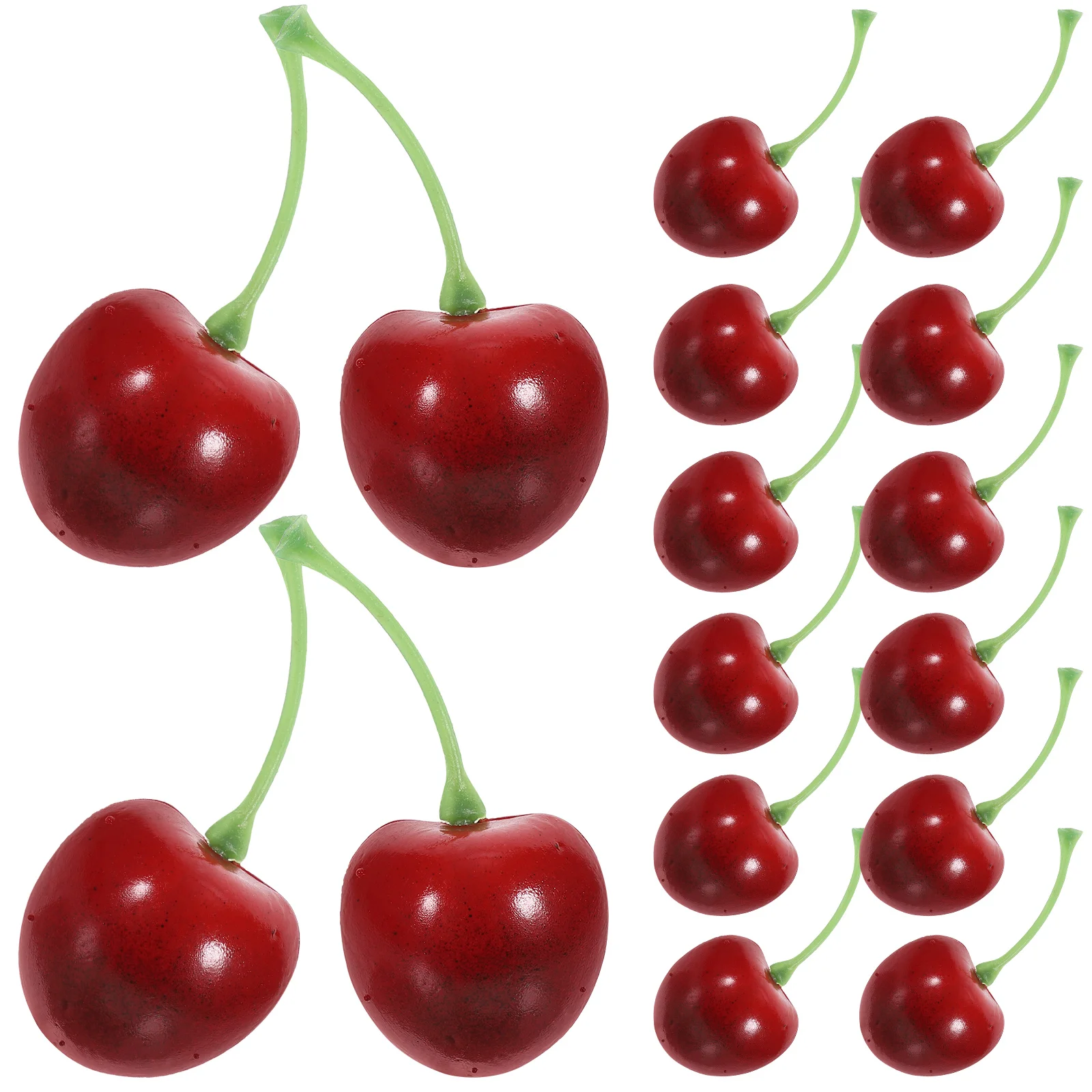 20 Pcs Simulated Small Fruit Model Set Artificial Cherry Shape Ornaments Desktop Fake Decor Decorative Simulation