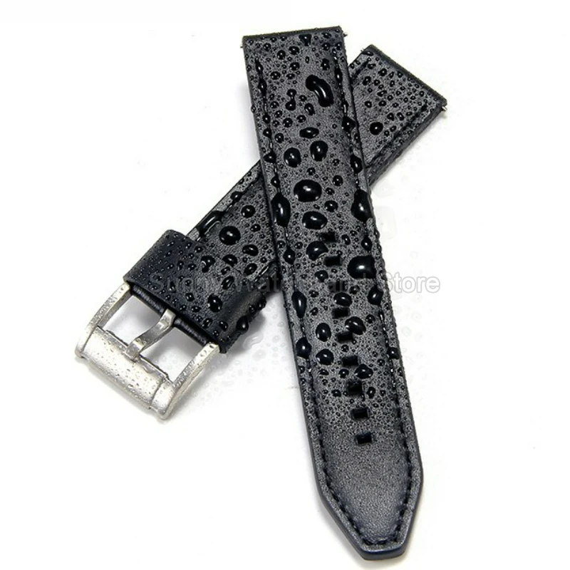 22 24 مللي متر أسود براون جلد البقر حزام ساعة اليد ل الأحفوري JR1424 JR1504 JR1401 FS4735 FS4812 ME3052 مرنة دائم إبرة مشبك