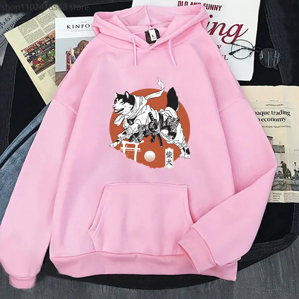 Vagabond Shiba Ronin Hoodies Vrouwen/Heren Cartoon Grappig Sweatshirt Hond Casual Fleece Lange Mouw Sudaderas Winter Vrouwen Kleding