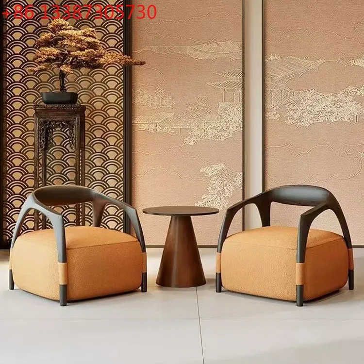 

Medieval style sales office Negotiate table and chair combination Light luxury hotel lobby lounge area