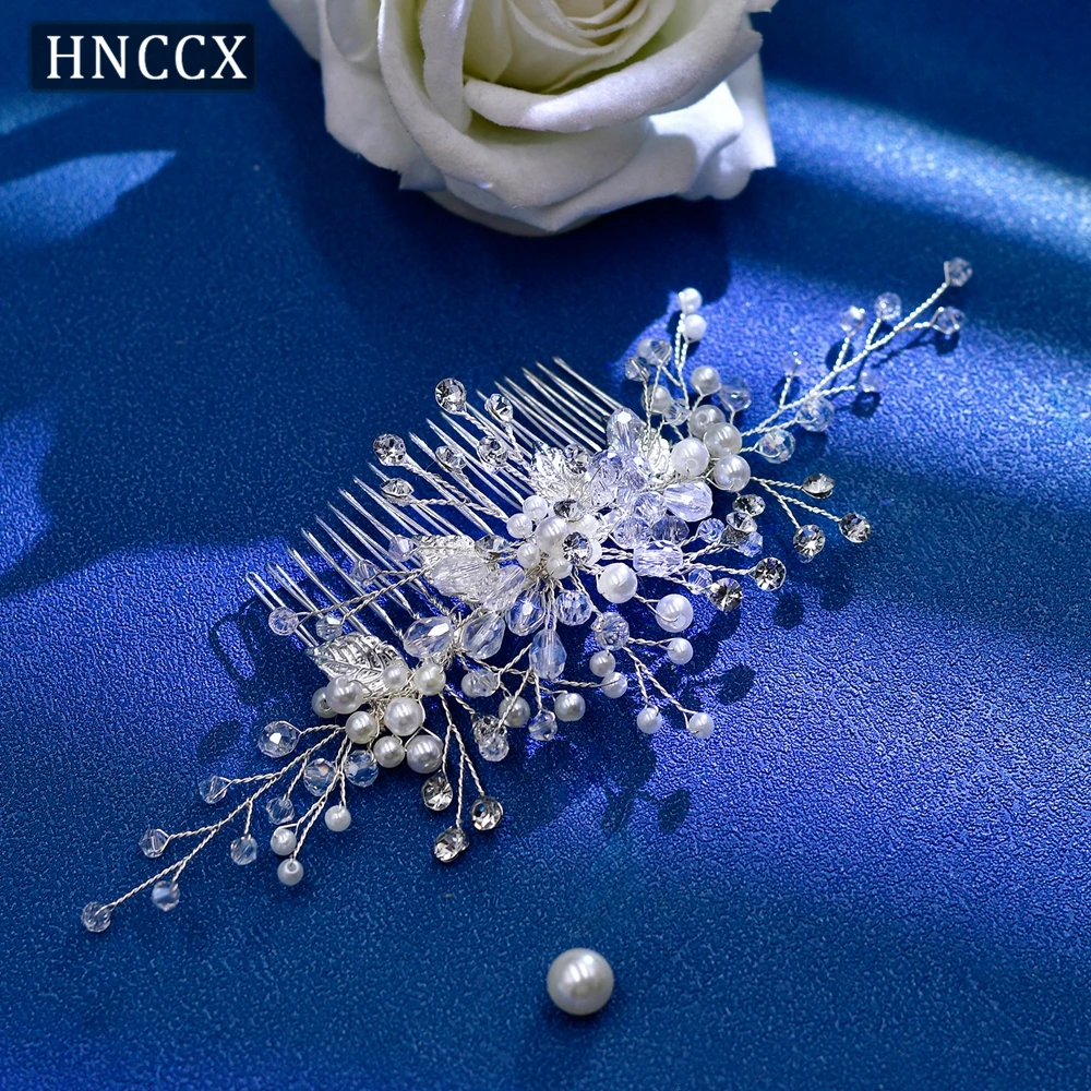 HNCCX Wedding Hair Combs with Earring Bridal Hair Accessories Bridesmaid Headwear Crystal Headpiece Headdress For Party  CP176