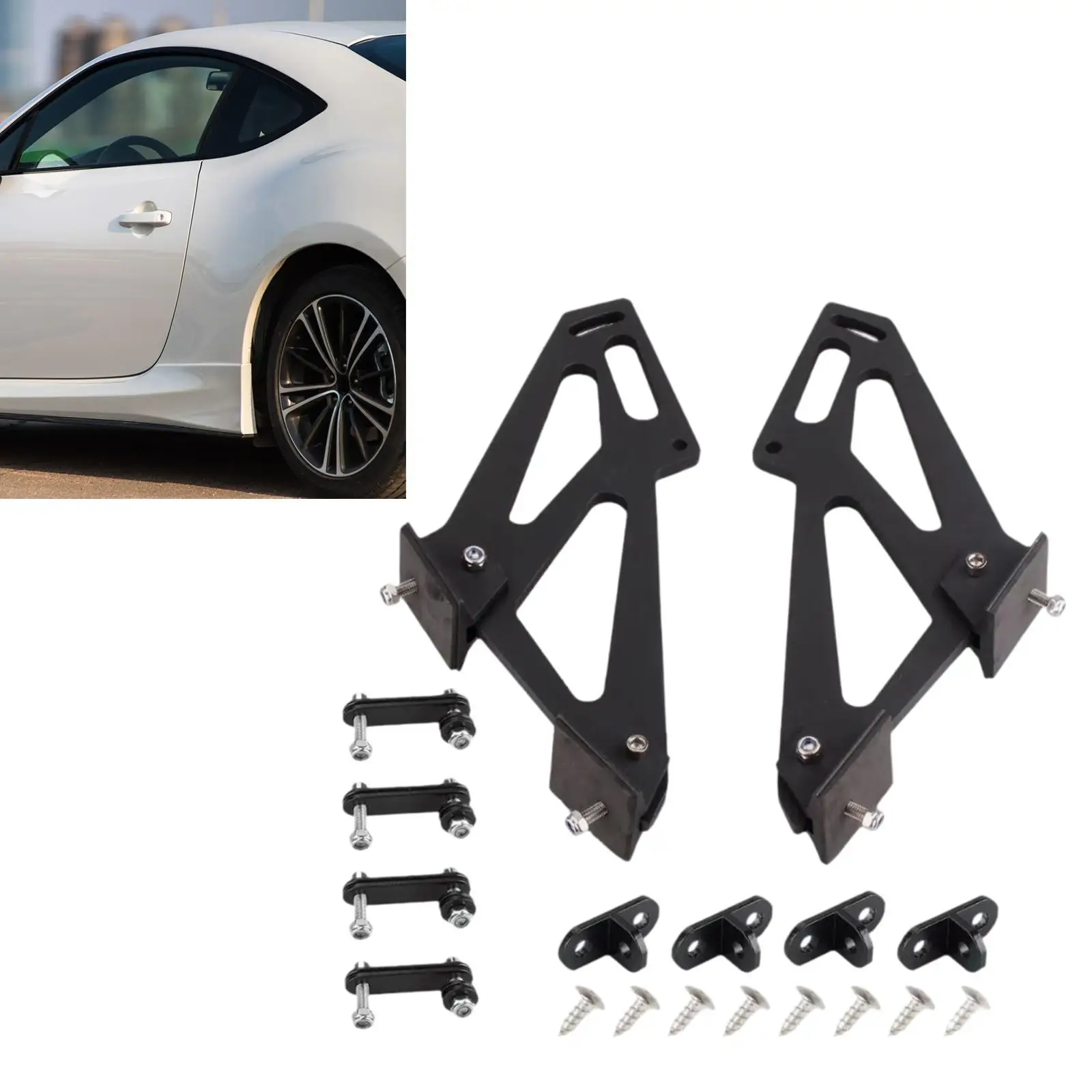 

2x универсальные ножки спойлера, монтажные кронштейны, запасные части, высокая производительность, простой в установке аксессуар из алюминиевого сплава, прямая замена