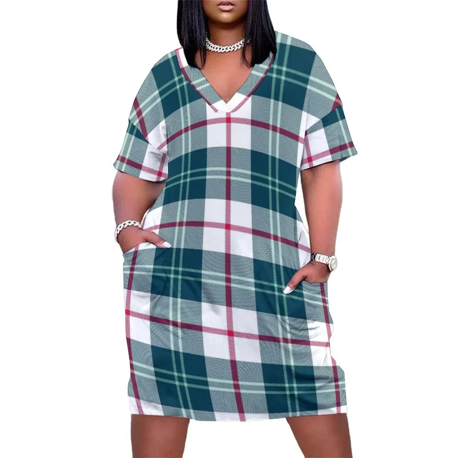 

SDUSA 2023 Portland Tartan Loose Pocket Dress Long dress woman summer dress daily