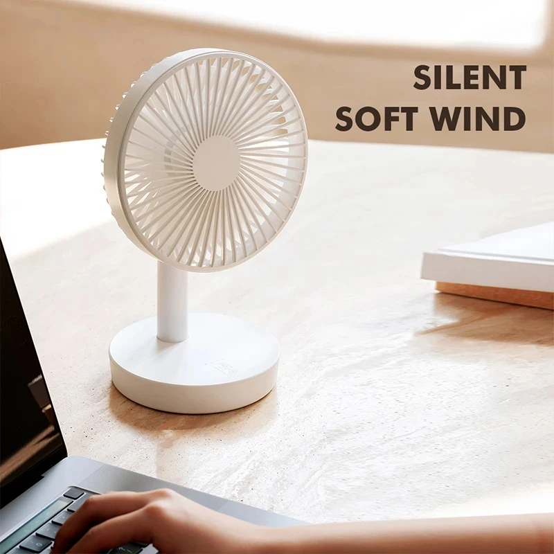 Desktop Rechargeable Fan Small Portable Air Conditioning Appliances Auto Rotation Fan Cooler 3-speed Wind Silent for Home Office