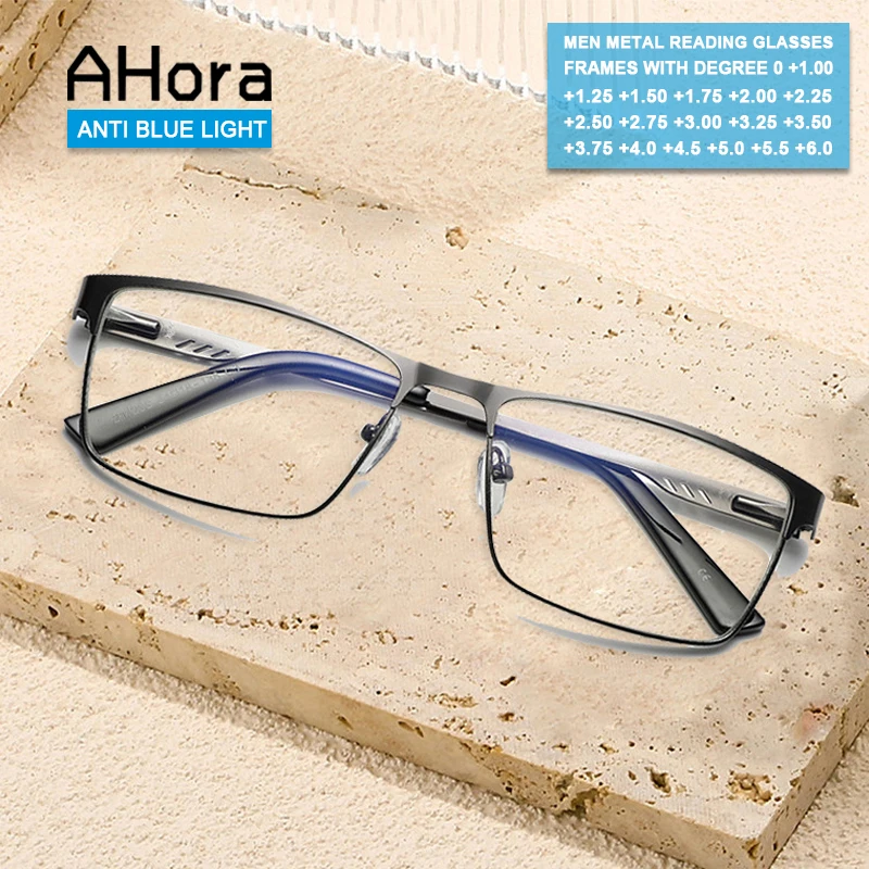 

Ahora Reading Glasses Optical Frame Men Square Presbyopia Eyeglasses Women Male Far Sight Optical Eyewear Diopters To +6.0