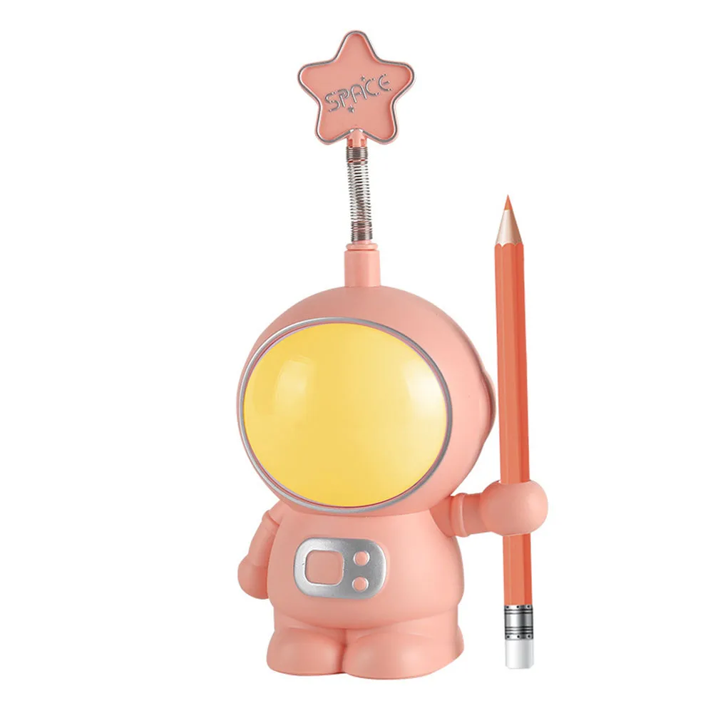 Astronaut Night Light LED Multi functional Pen Holder US Charging Learning Charging Eye Protection Table Light Student Gift