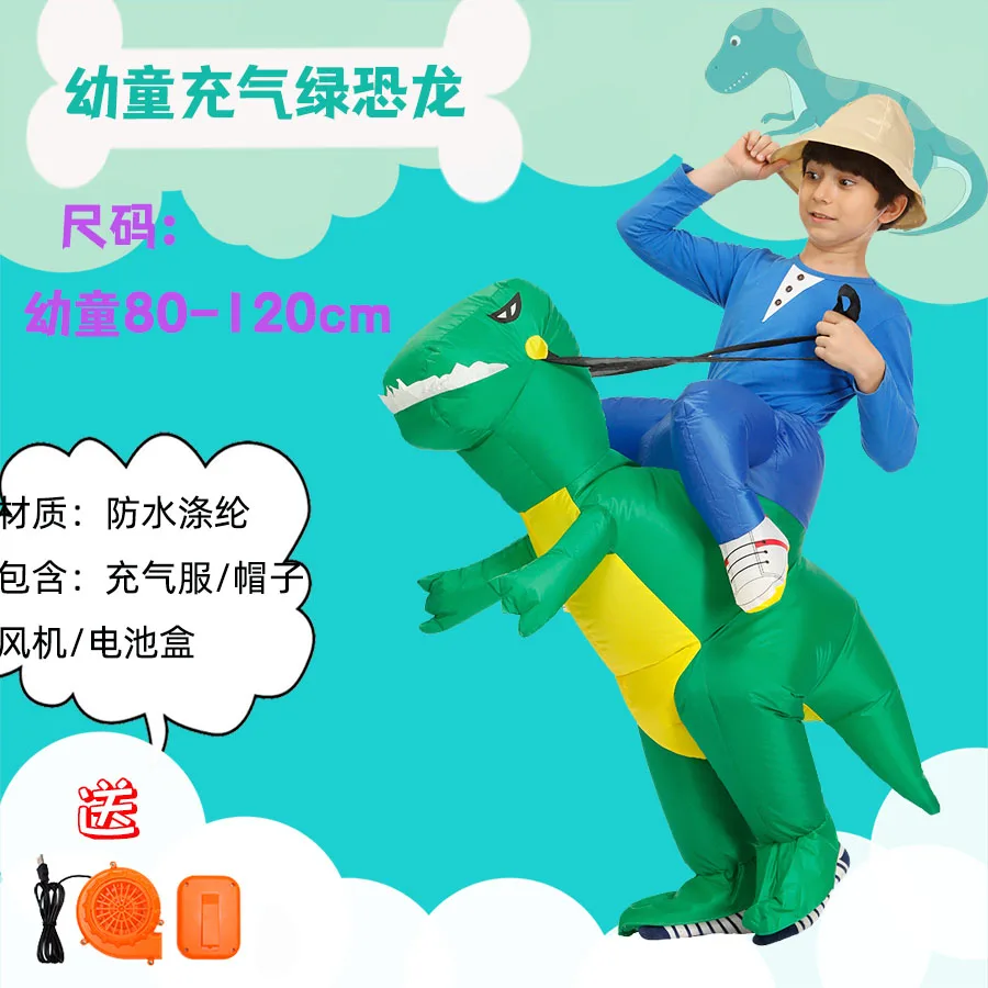 Halloween Funny Cartoon Characters Dressed As Dinosaur Costumes Children Walking Inflatable Riding Dinosaur Costumes Dropship