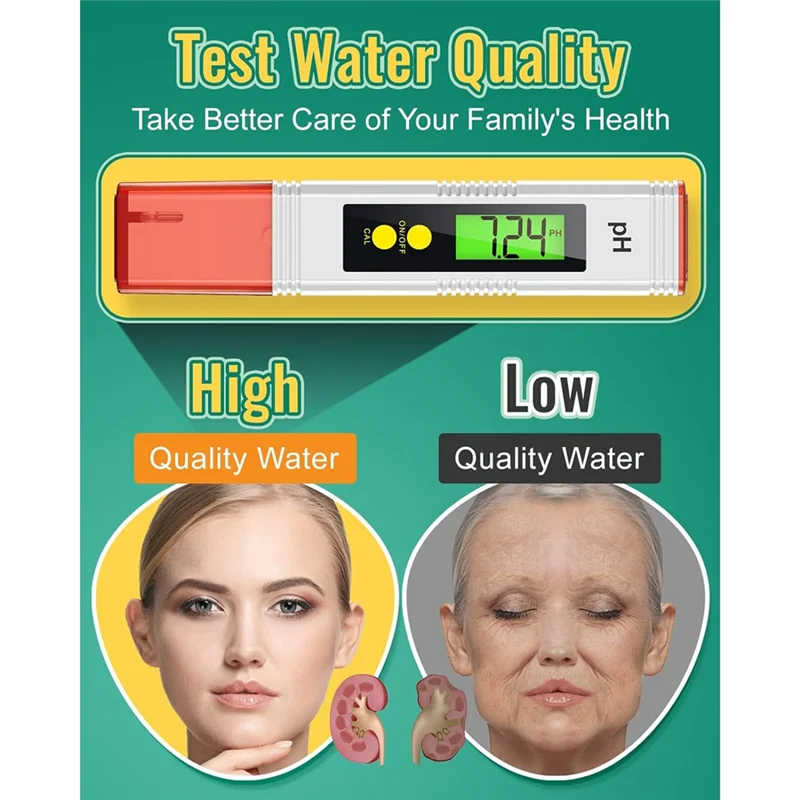 

【HOT】PH Meter For Water, PH Tester 0.01 High Accuracy Water Quality Tester With 0-14 PH Measurement Range, PH Meter Durable