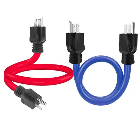 3 Prong Double Male Adapter Male to Male 5-15P Extension Cord 12AWG 125V US Plug Generator Cord for Transfer Switch Dropshipping