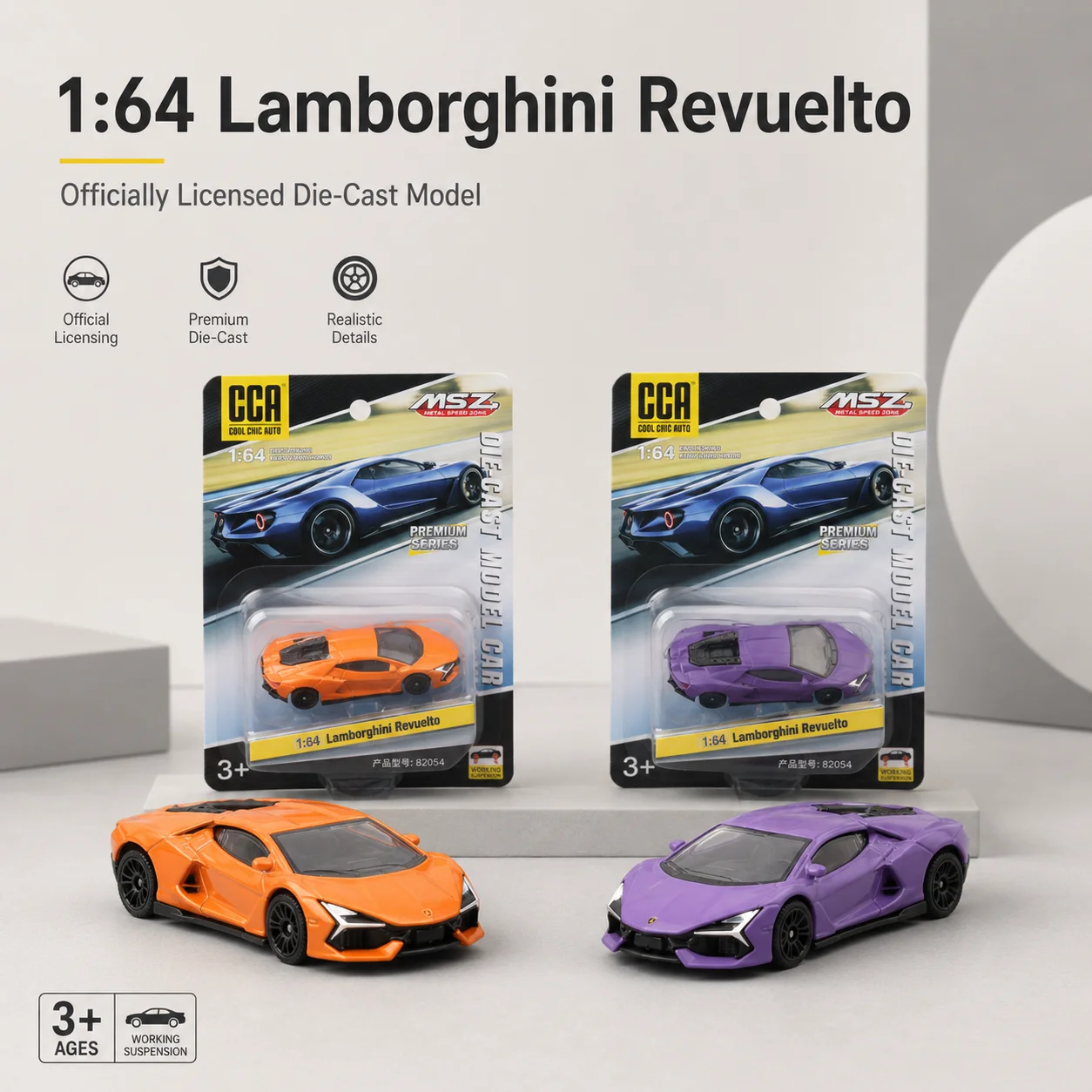 CCA 1:64 Lamborghini Revuelto Race Miniature Model 1:64 3