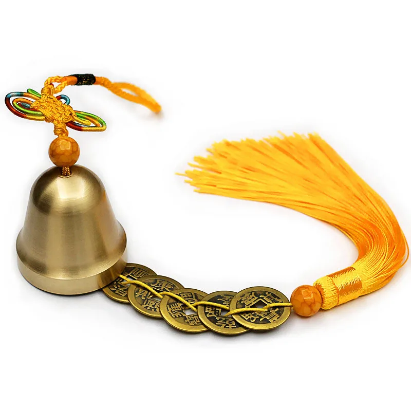 

Bell Five Emperor Copper Coin Tassel Pendant Home Decorative Wind Chimes for Success and Peace Gourd Windbell