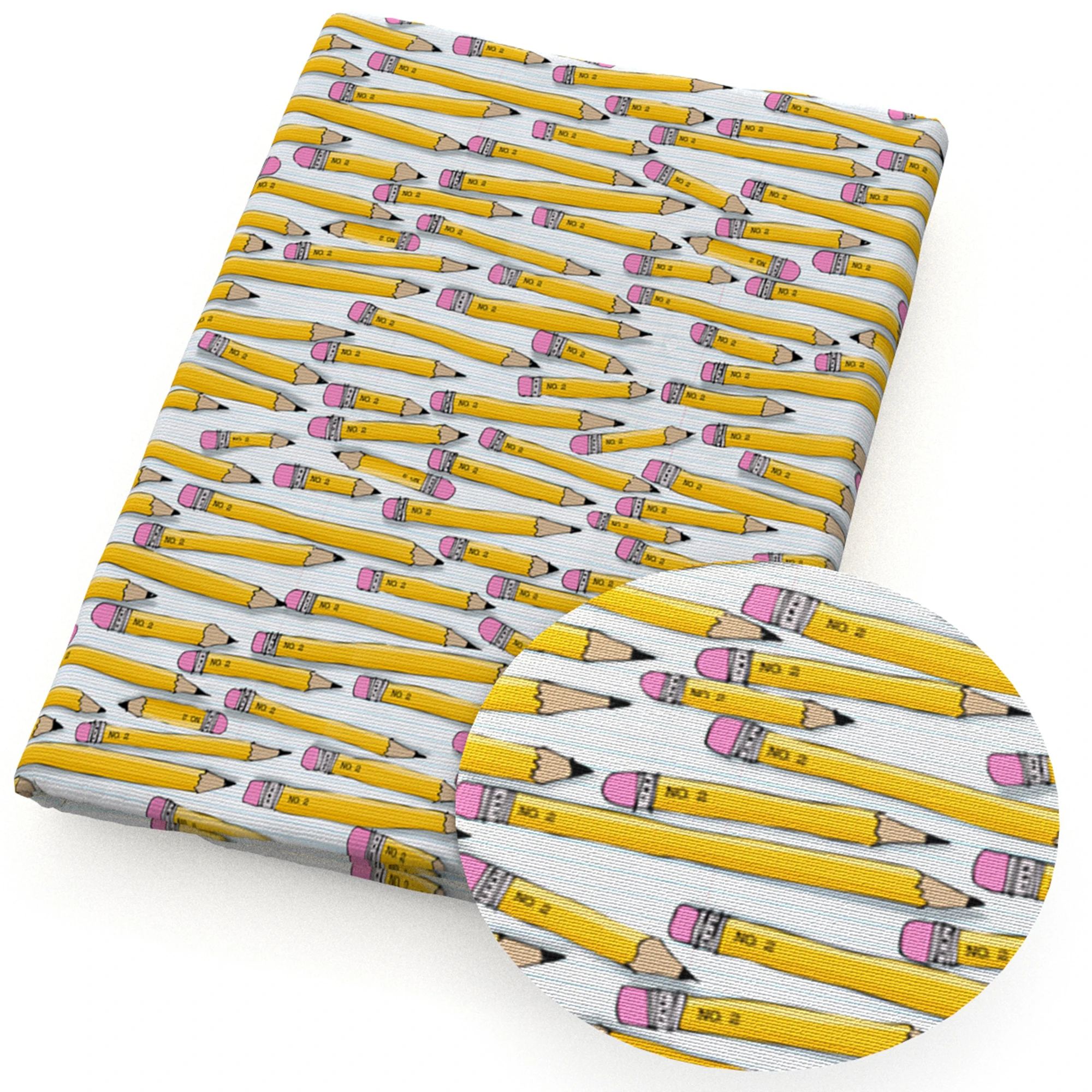 Back to School Pencil Book Printed Polyester Pure Cotton Material Patchwork Tissue Sewing Quilting Fabrics Needlework DIY Cloth