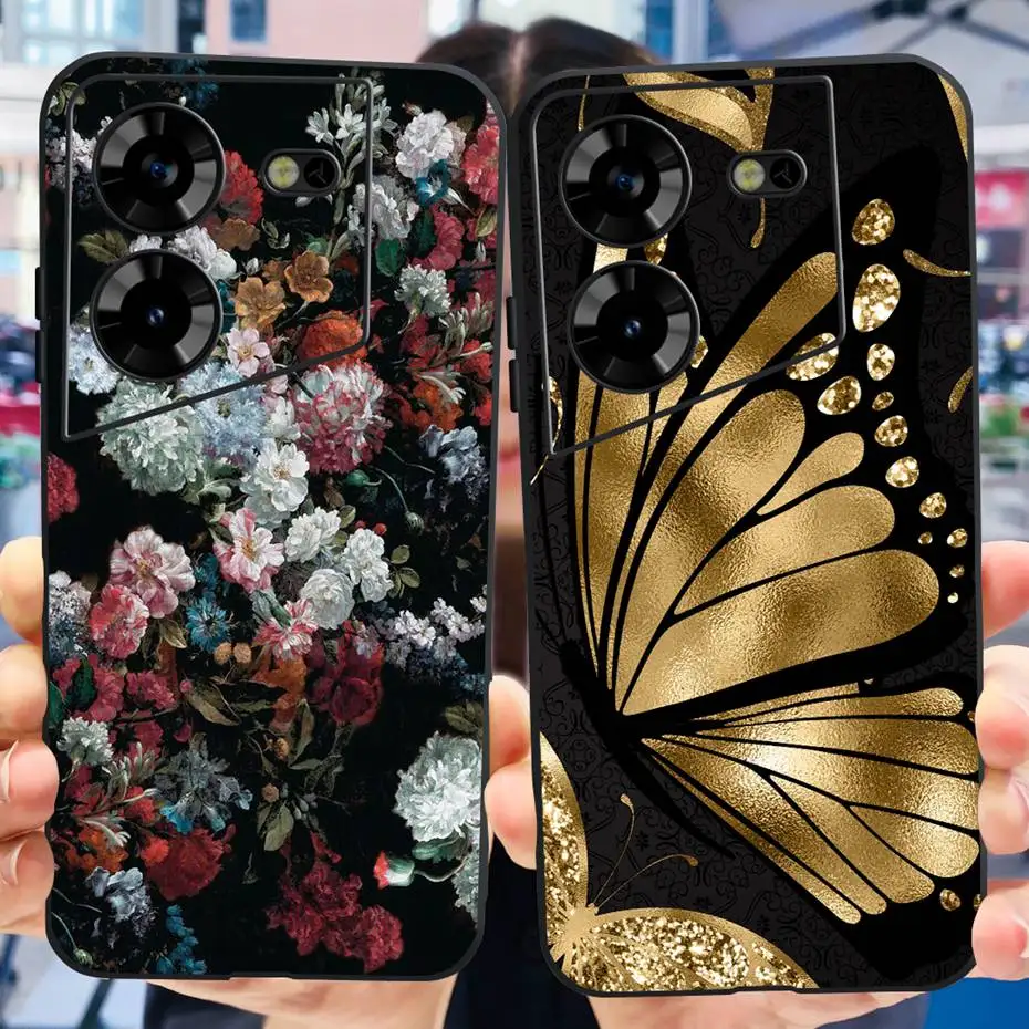 For Tecno Pova 5 LH7n Cool Dragon Pattern Phone Case For Tecno Pova5 4G Soft TPU Black Silicone Cases