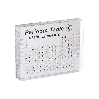 Carte d'affichage acrylique transparente, tableau périodique chimique, outil fuchsia, outil d'apprentissage des étudiants