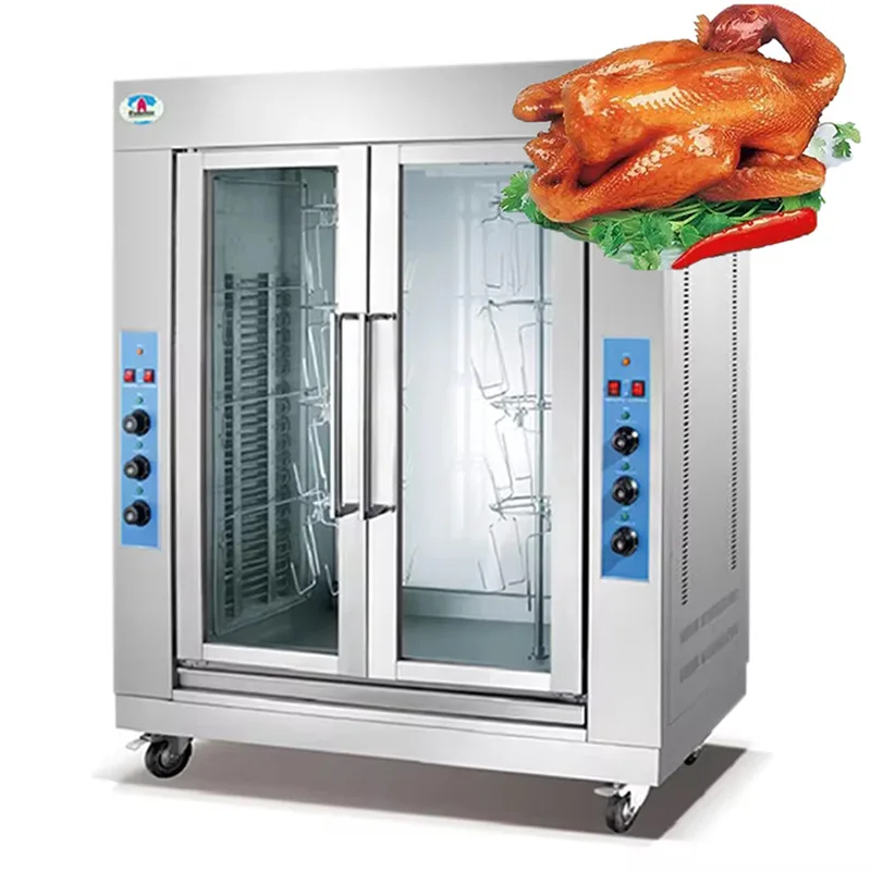 Commercial electric heating automatic rotating roast chicken duck oven roast chicken rack large capacity horizontal gas roast