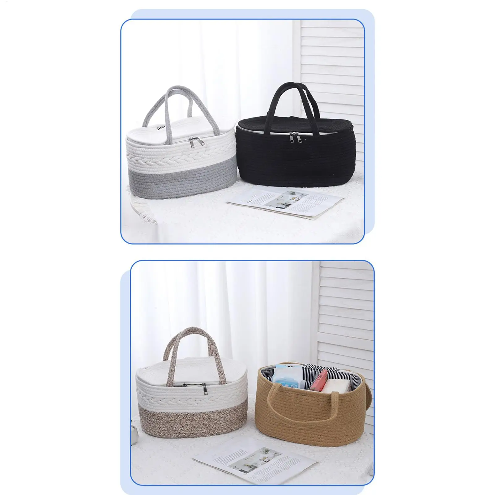 سلة حفاضات الحضانة سعة كبيرة متعددة الوظائف قابلة للإزالة منظم تخزين الطاولة للسفر في الهواء الطلق حمام السيارة