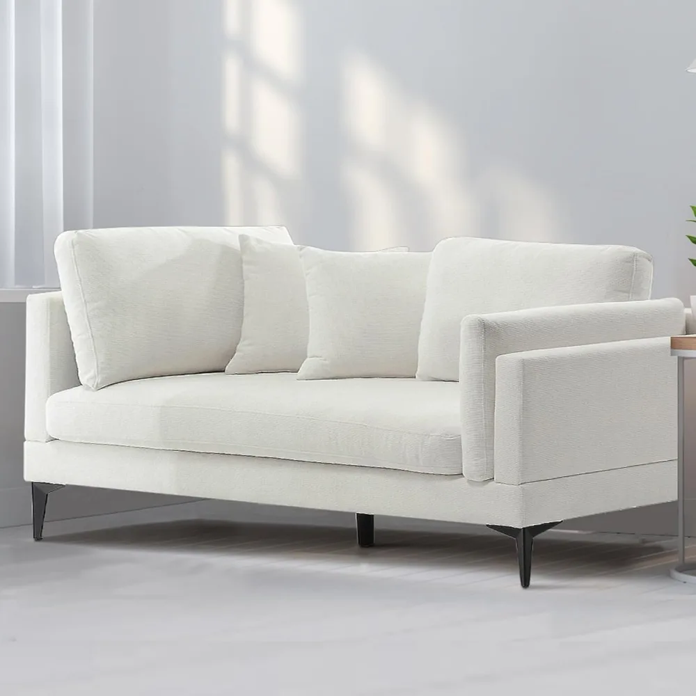 

Modern Loveseat Sofa 71.25" Comfy Cloud Couch with Throw Pillows, Extra Deep Seat Loveseat Sofa for Living Room,