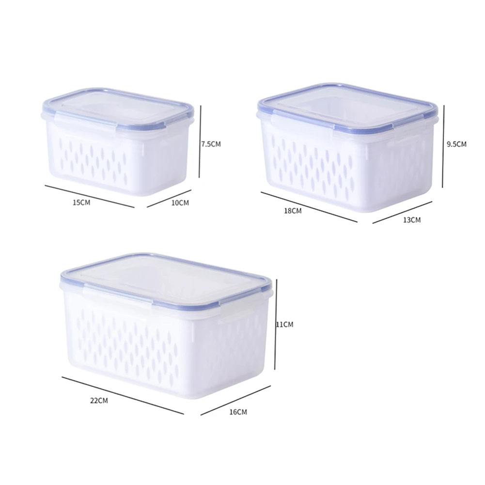 1/3pcs Multi-Purpose Dual Use Drainable Crisper Box Stackable High Capacity Containers For Veggie Food with Drain Basket