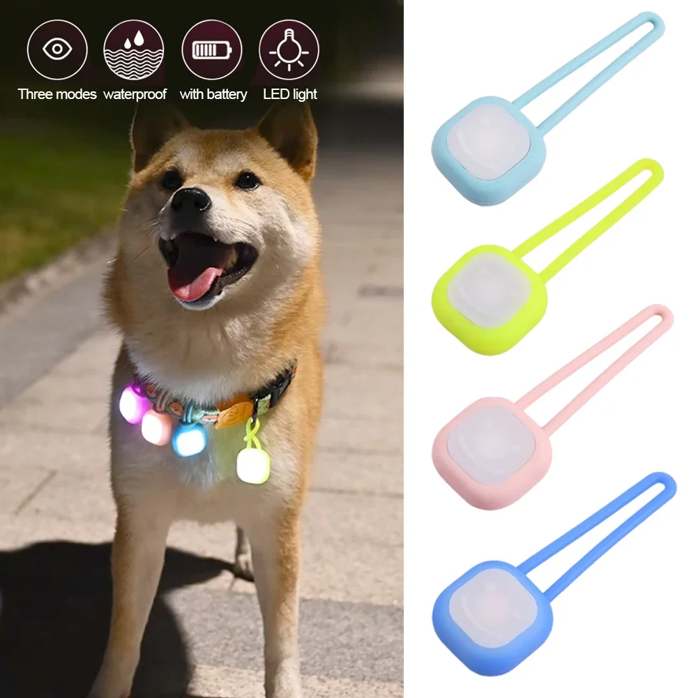 Dog Pet Pendant Night Light Waterproof Led Safety Pet Collar Pendants Lighted Puppy Flashing for Outdoor Hiking Training Walking