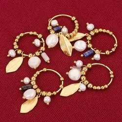 2pcs Lot Stainless Steel Circle Tassel Foliage Boho Chic Charm for Diy Connectors Earring Bezel Blank Jewellery Making Supplies