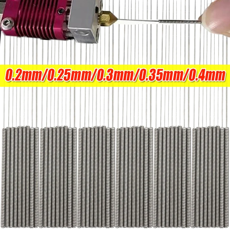3D Printer Nozzle Cleaning Kit Stainless Steel Wiper Nozzle Cleaning Kit Suitable for Car Wiper Blades Gas Stove 1/2/5/10/20PCS