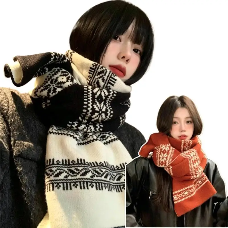 Fair-Isle-Strickschal für den Winter, weich, gemütlich, warm für Outdoor-Ausflüge und den täglichen Wintergebrauch. – Detail 6