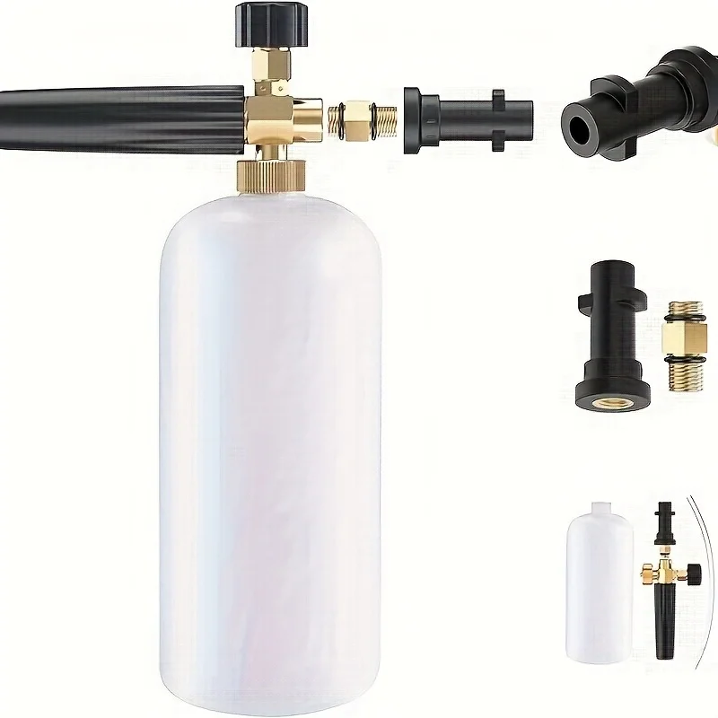 

Пенная пушка для karcher K2-K7 — регулируемая бутылка для пены для снега объемом 1 л с распылителем для мойки автомобилей высокого давления