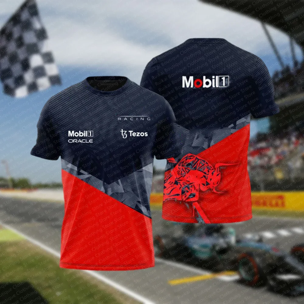 2024 Latest Hot Selling F1 Racing Printed Men\'s 3D Printed T-shirt Short Sleeve Classic Formula Racing Training Comfort Team Set