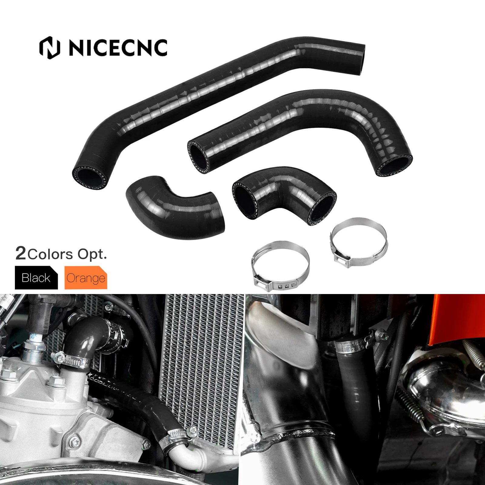 

NiceCNC For Husqvarna TE300 TE250 TE 300 250 2024 TX300 2023-2024 Silicone Radiator Coolant Hose Clamps Kit For KTM EXC 300 250