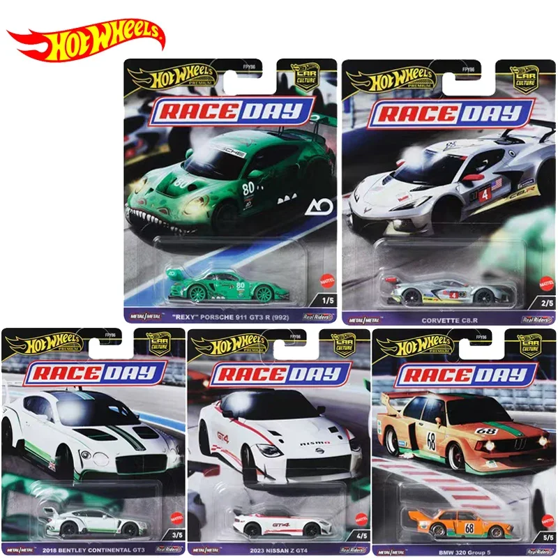 Hot Wheels Race Day Car Culture for Boys, Premium Auto 1/64, BMW Group, Bentley Corvette, Porsche 911, Model Toys, Metal Tyture, Original