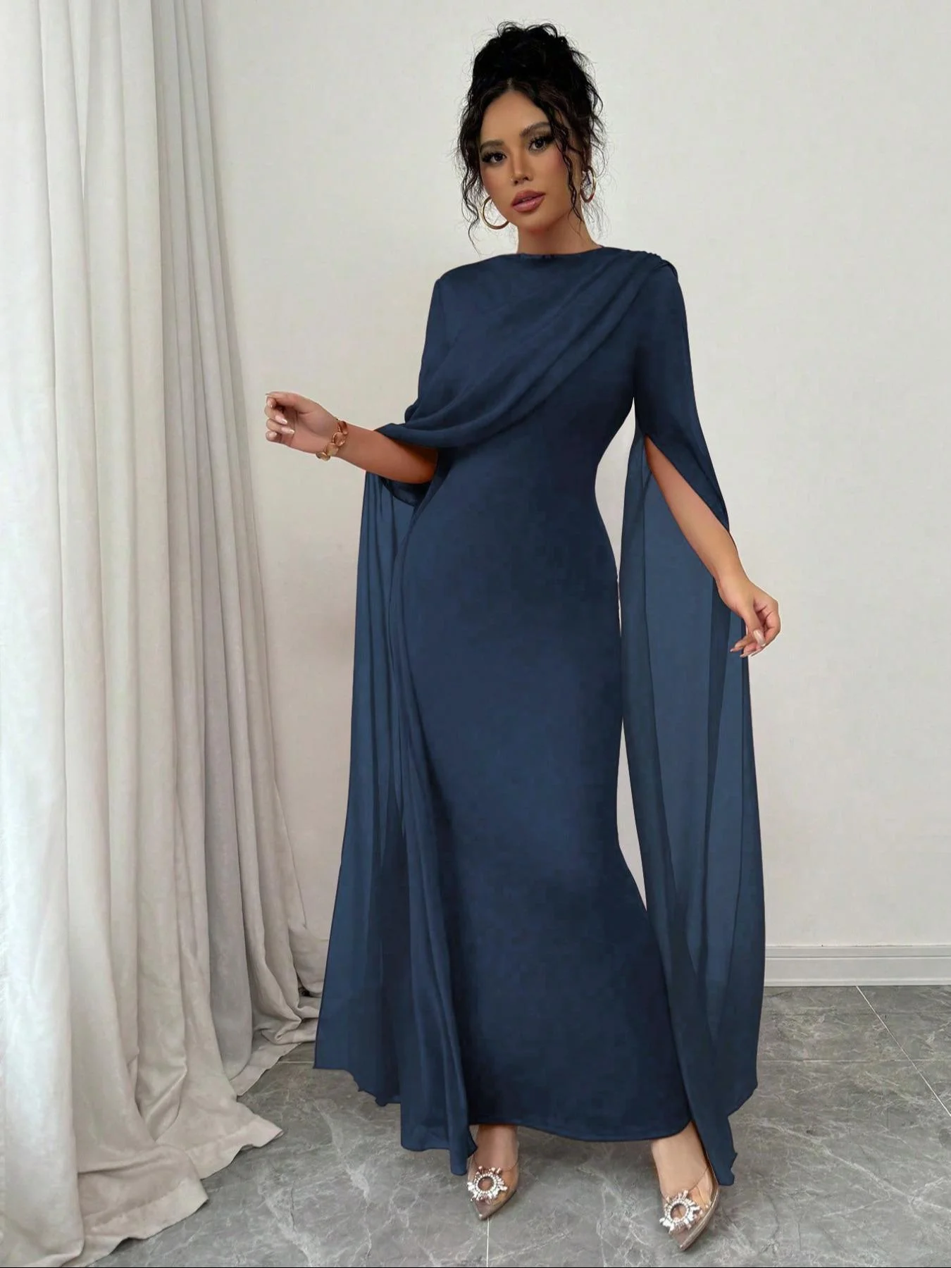 Elegante damesjurk, geweven stof, matige verdikking, casual stijl voor het hele seizoen, perfect voor dagelijks gebruik en speciale gelegenheden