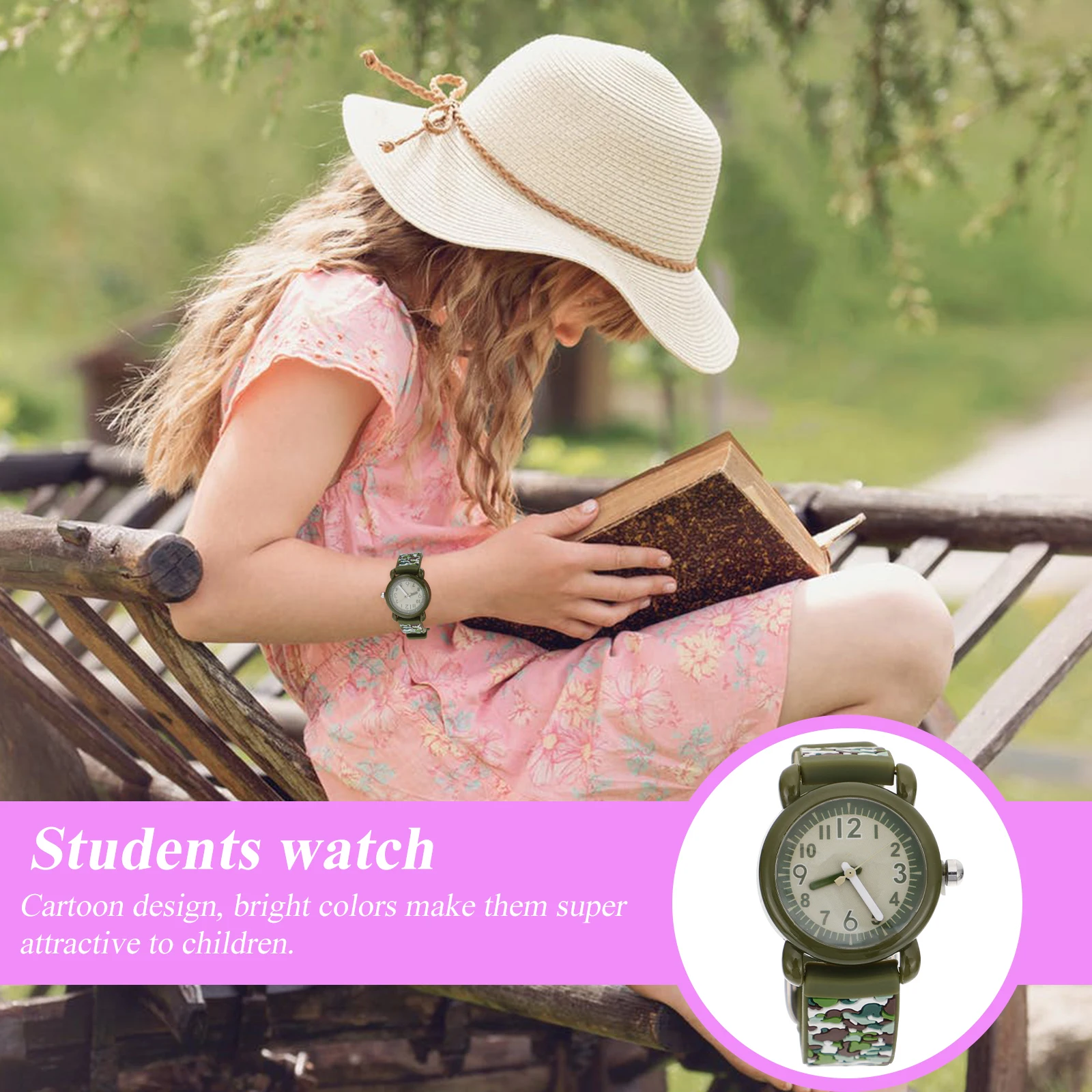 

1 pc Camouflage Waterproof Watch for Kids Boys Girls Adjustable Creative Cool Children Watches Clear Dial Durable Student Gift