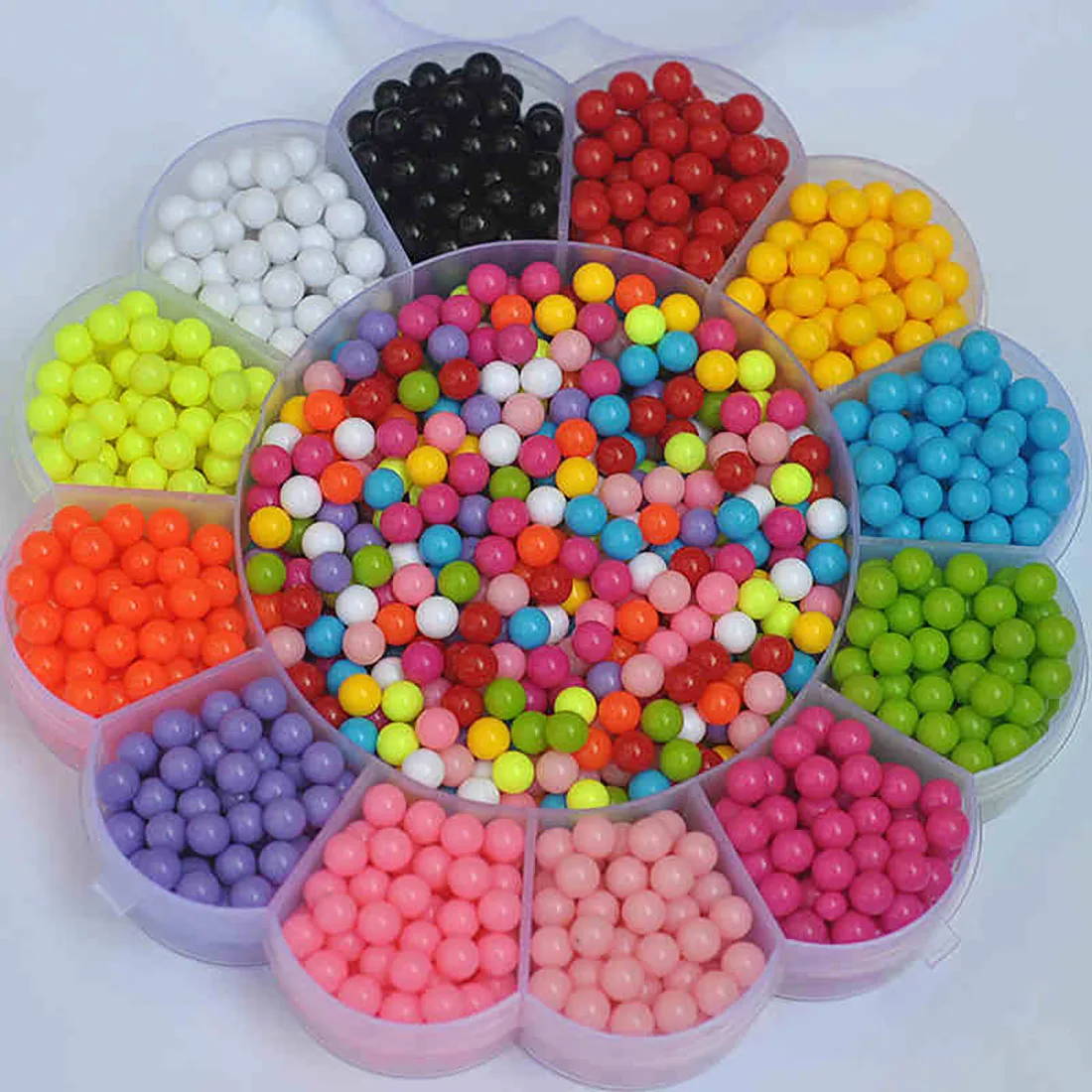 6mm Acrylic Solid Color Non Porous Round Beads Solid Loose Beads DIY Handmade Decorative Material Dropping Beads