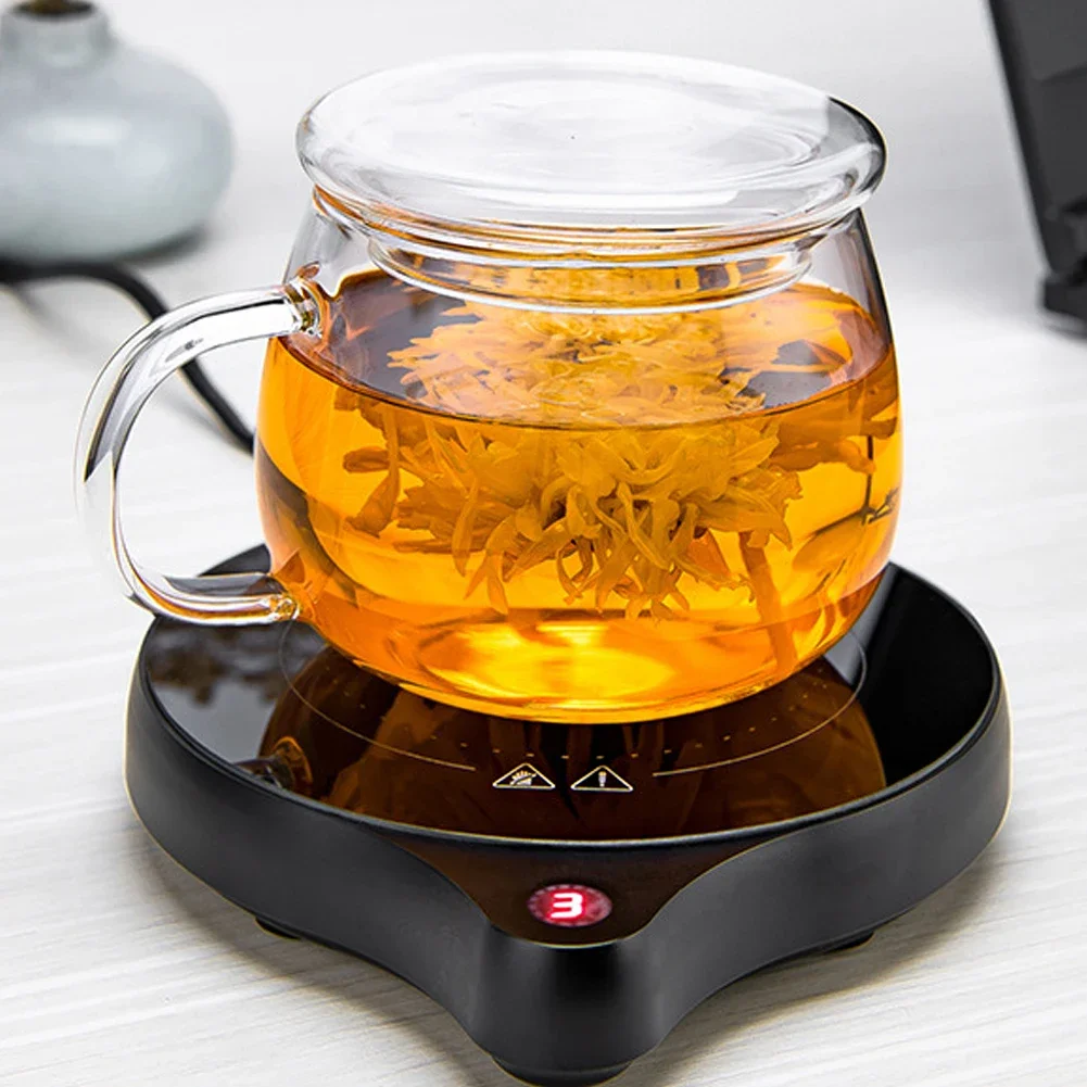 110V/220V Cup Heater Mug Warmer 100°C Hot Tea Makers Warmer Coaster 5 Gear Temperature Cup Heaters Coffee Milk Tea Heating Pad