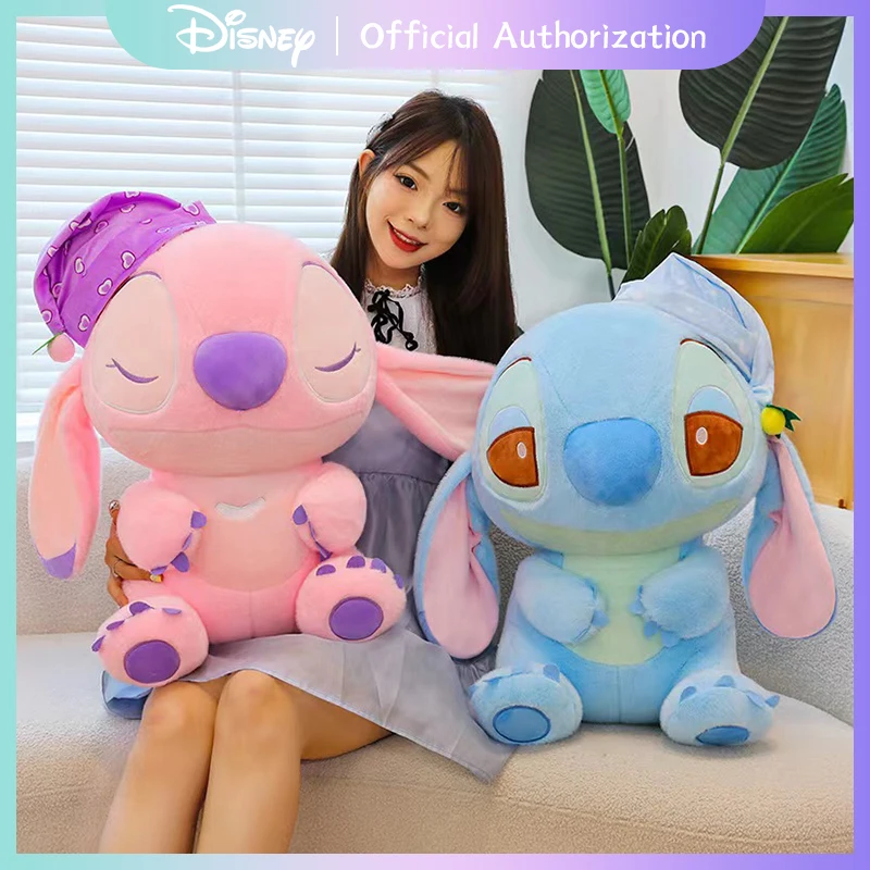 40-80CM New Disney Lilo & Stitch Plush Toy Cute Cartoon Stuffed Doll Anime Collection Memorable Souvenir Kawaii Birthday Gift