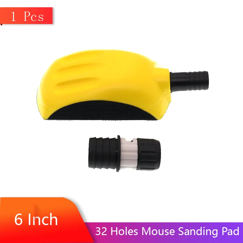 6 Inch 32 Holes Mouse Sanding Pad 1 Pcs Hook and Loop for Polishing Woodworking Furniture Restoration Home and Automotive Body ﻿