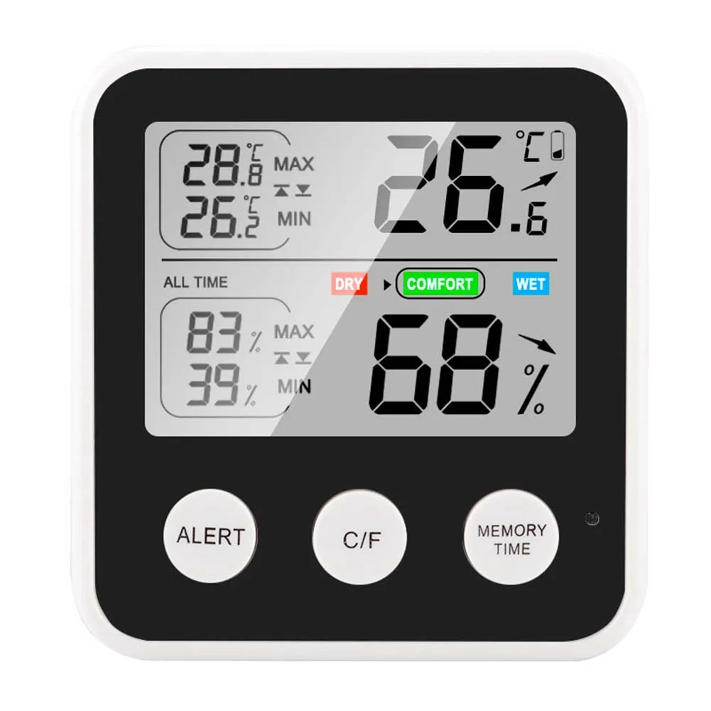 

Electronic Temperature Meter Digital Display Thermometer Accurate Readings Alarm Function Fast Detection Cycle