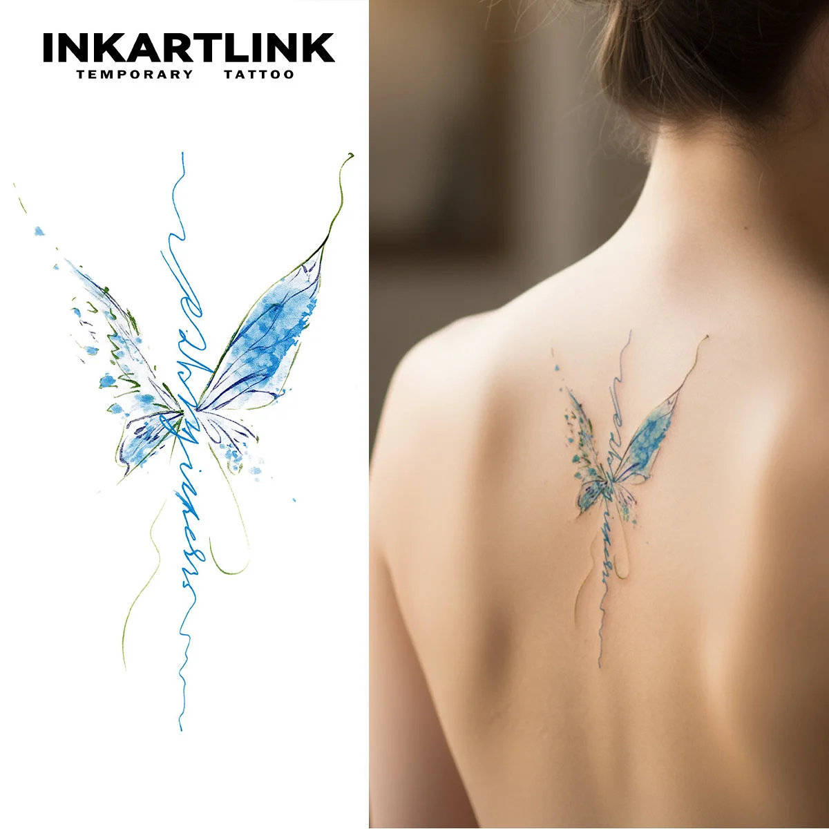 INKARTLINK Temporary Tattoo Stickers Waterproof Color Printing Butterfly Temporary Tattoo Party Supplies DIY Stickers
