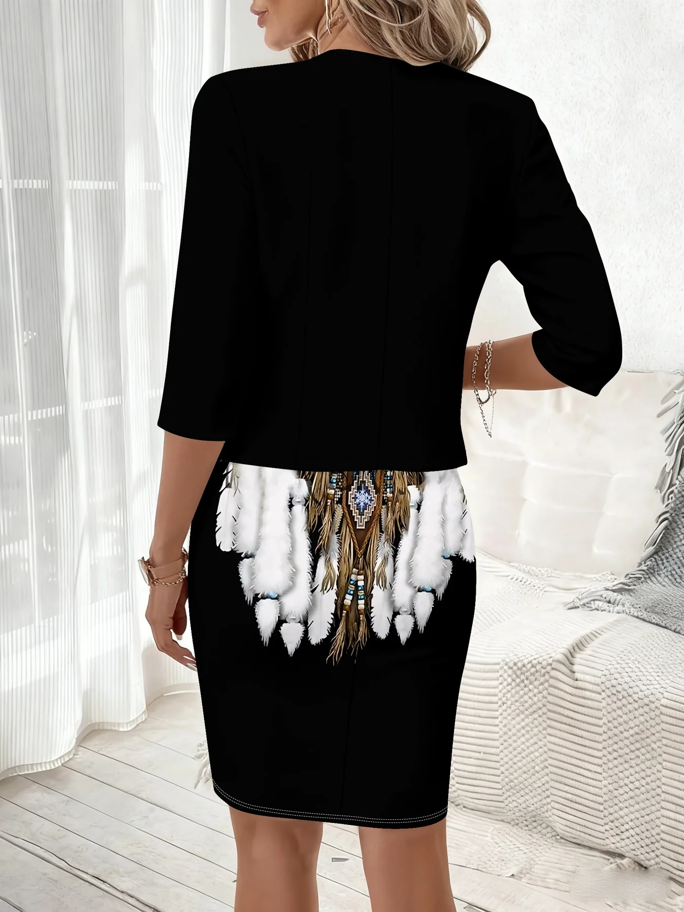 Printed design Casual Animal Print Women's Dress Set