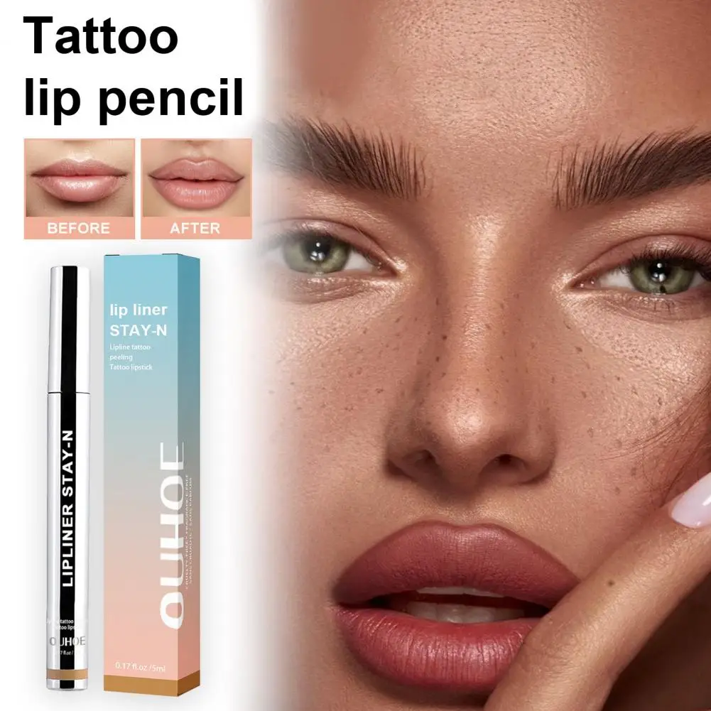 Vochtinbrengende Lipliner Met Hyaluronhoudende Langdurige Peel-Off Lip Liner Vlek Voor Vrouwen 5Ml Mollige Lippen Anti-Fading Safe