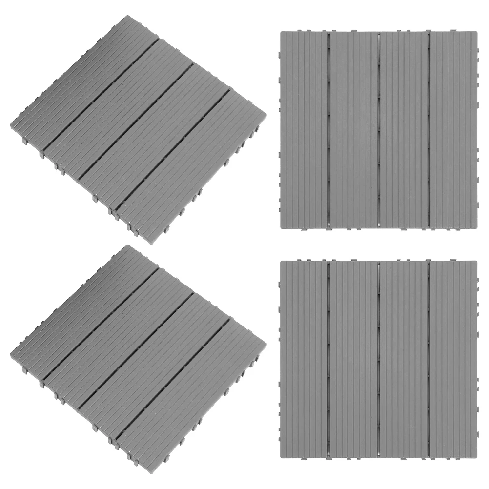4 Pcs Strips Outdoor Floor along Deck Tile Soft Pp Interlocking Tiles Baby