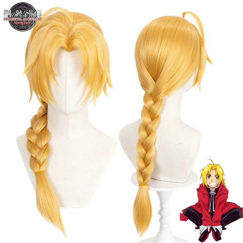 

Стальной алхимик Эдвард Элрик, парики для косплея, аниме, ролевые костюмы, аксессуары для косплея, светлые парики из искусственных волос