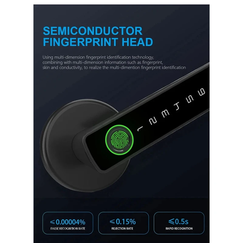 Tuya smartlife app senha de impressão digital inteligente rfid cartão ic único trava bloqueio parafuso morto para porta interior casa (b) fácil instalação