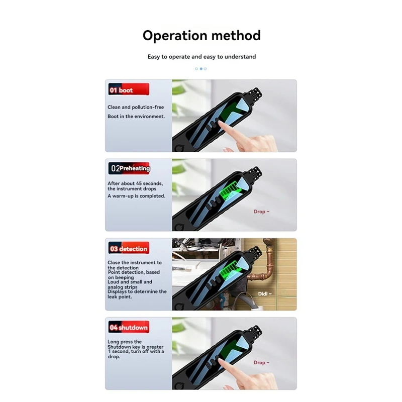 Detector de fugas de gas detectores de gas natural portátiles metano hexano propano Sniffer para el hogar/exterior