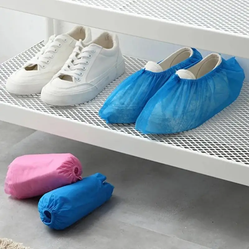 

100Pcs Disposable Shoe Covers Thick Non Woven Breathable Dust Proof Slip Resistant Household
