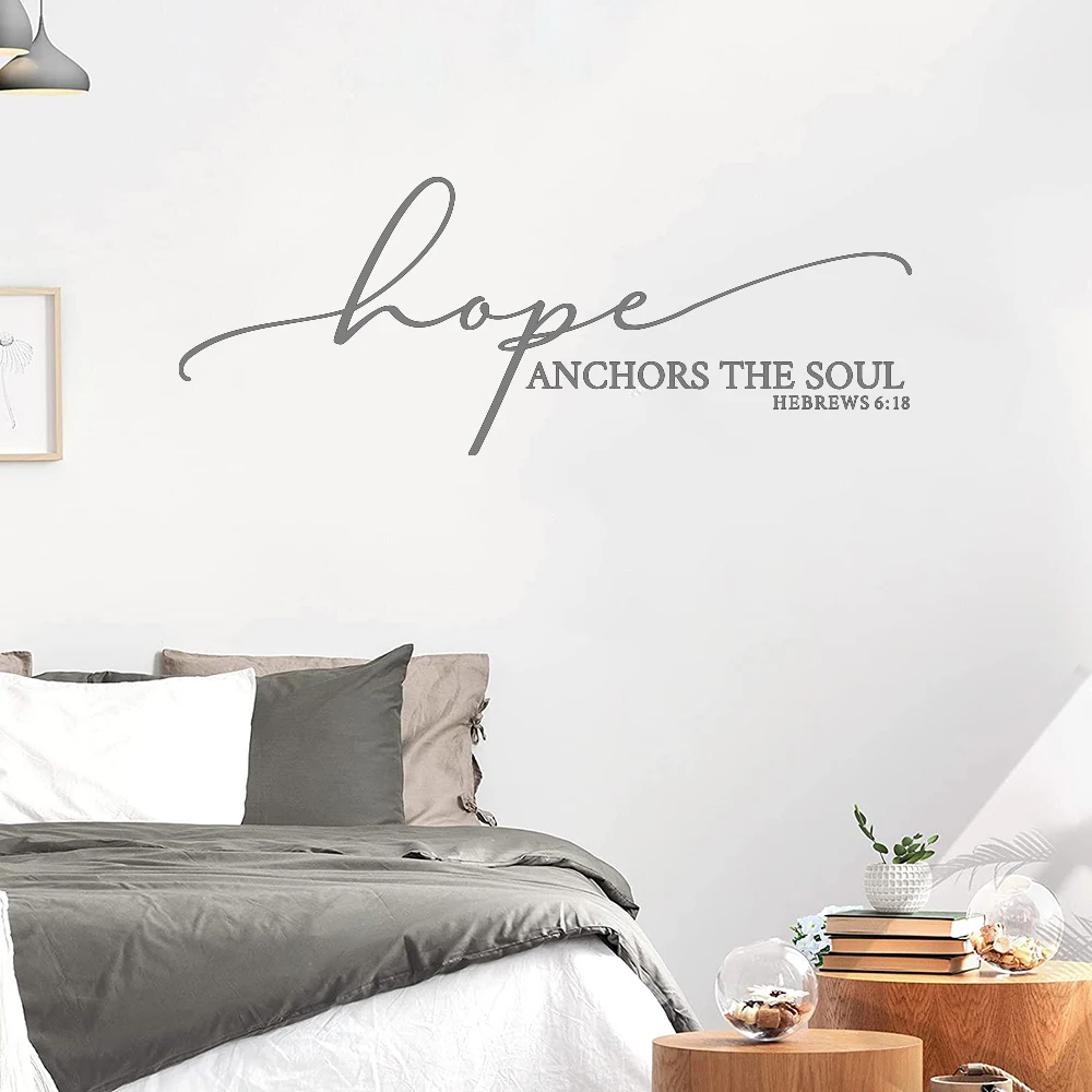 Hope Anchors The Soul Christian Wall Sticker  Bible Verse Hebrews 618 Wall Decal Bedroom Living Room Home Decor