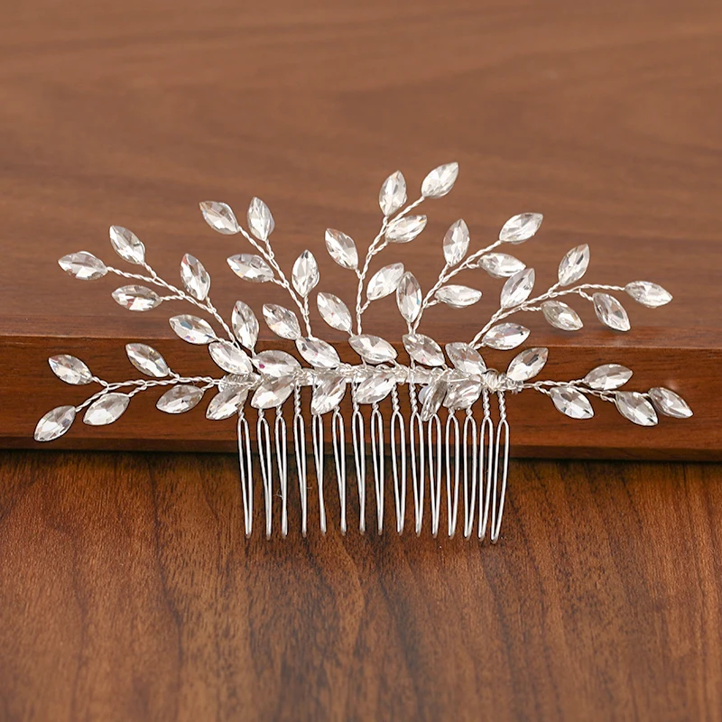 Silver Color Pearl Rhinestone Wedding Hair Combs Hair Accessories For Women Accessories Hair Ornaments Jewelry Bridal Headpiece image 6