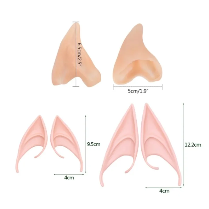 1 пара латексных эльфийских ушей, сказочный ангел, наряд, искусственные уши, реквизит для косплея, товары для Хэллоуина, искусственные уши, Рождественский Декор