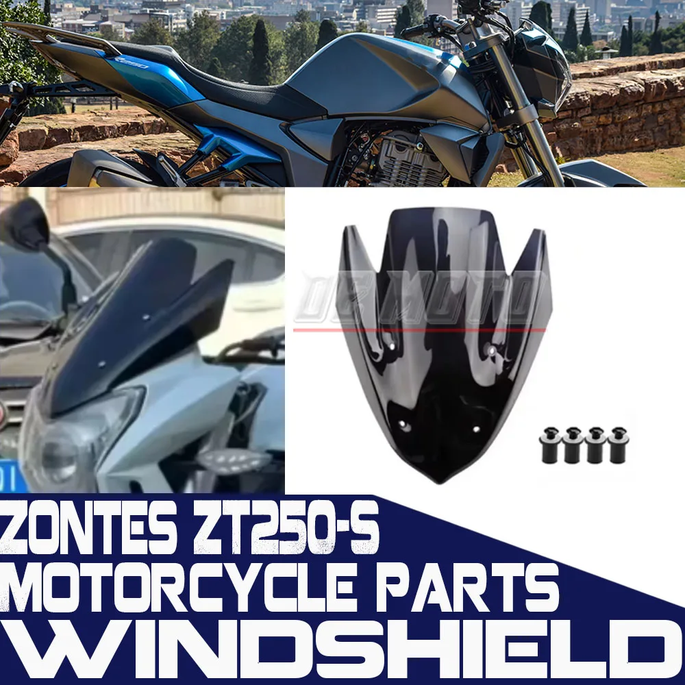 Parabrisas delantero para ZONTES ZT250-S ZT250-R 250S 250R S250 R250, panel de instrumentos, visera solar